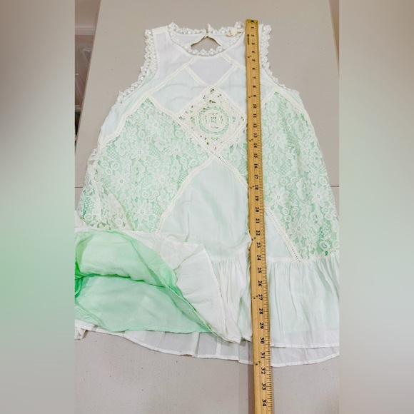 Oddy Women’s Lace Mint Cream Mini Dress‎ Size M Sleeveless - Picture 8 of 9